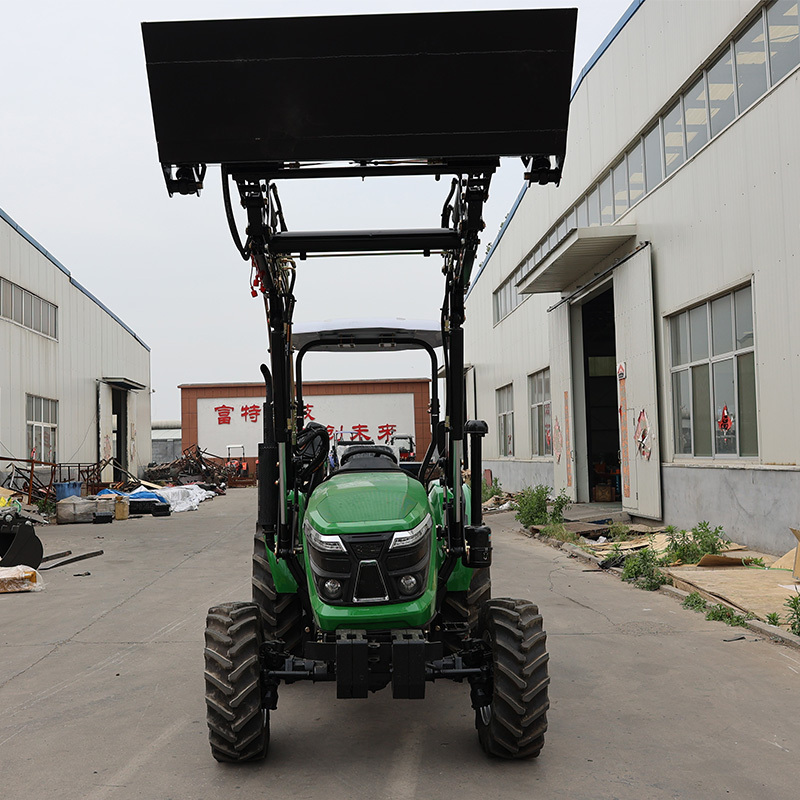 QILU Hot sale Mini Farm Trator with Front End Loader and Backhoe Excavator Compact Mini 4x4 Tractors Garden Traktor