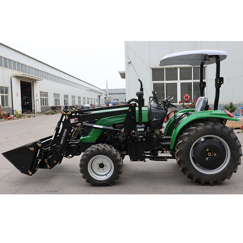 QILU Hot sale Mini Farm Trator with Front End Loader and Backhoe Excavator Compact Mini 4x4 Tractors Garden Traktor