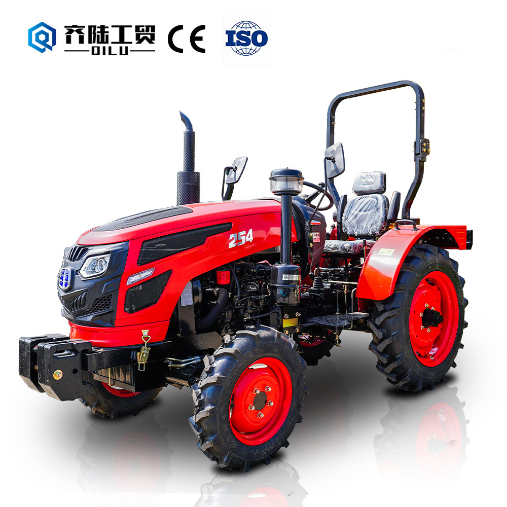 QILU Brand New Tractor 4 Wheels Drive Diesel Engine 25 Horsepower with  PTO Three Point Suspension