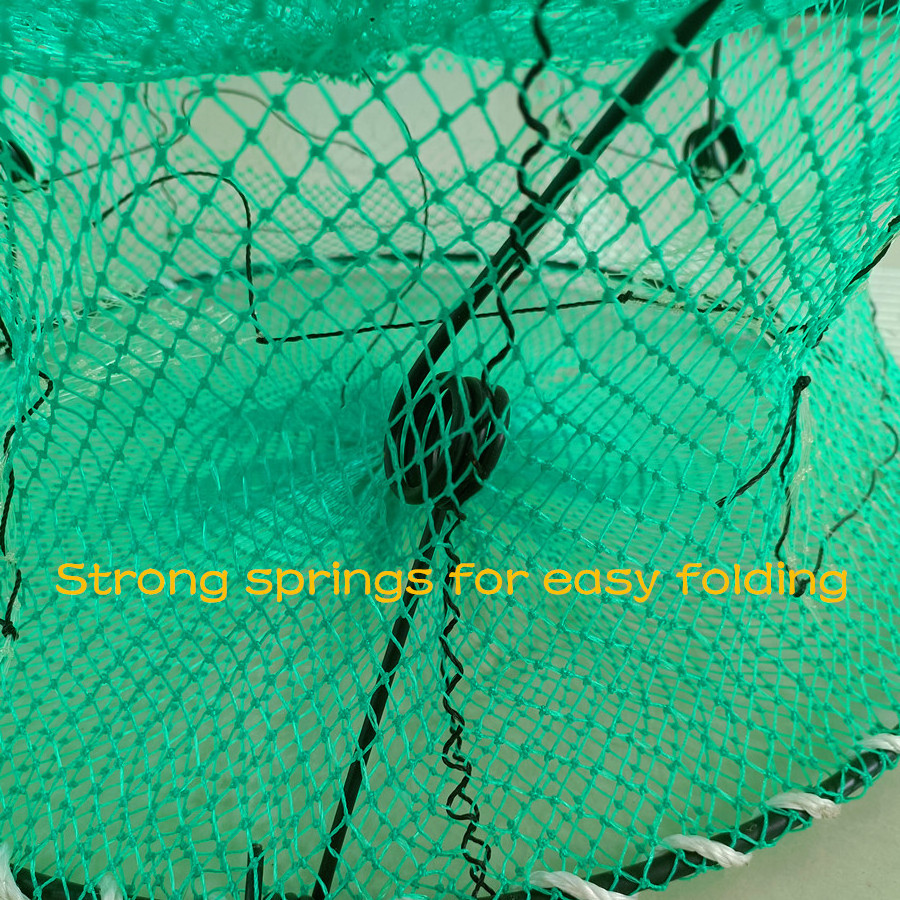 fishing cast nets china fish crab trap network cages shrimp nylon netting Automatic Fishing Cage Foldable Trap Cast Net