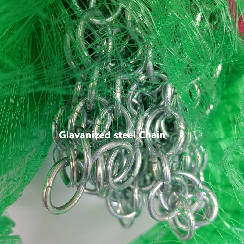 Mono Nylon Bottom Pocket Cast Net Galvanized steel  Chain Fishing Net Throw Throwing Cast Net