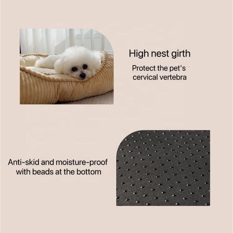 Small Medium Large Dogs Durable Washable Pet Bed Orthopedic Sofa Luxury Soft Sleep Warming Puppy Bed Anti Slip Bottom Dog Beds