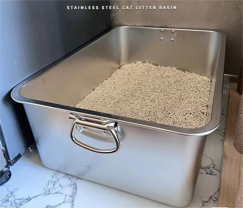 Stainless Steel Cat Litter Box Wholesale Enclosed Big Cats Toilet Anti-splash Pet Supplies Cat Litter Box