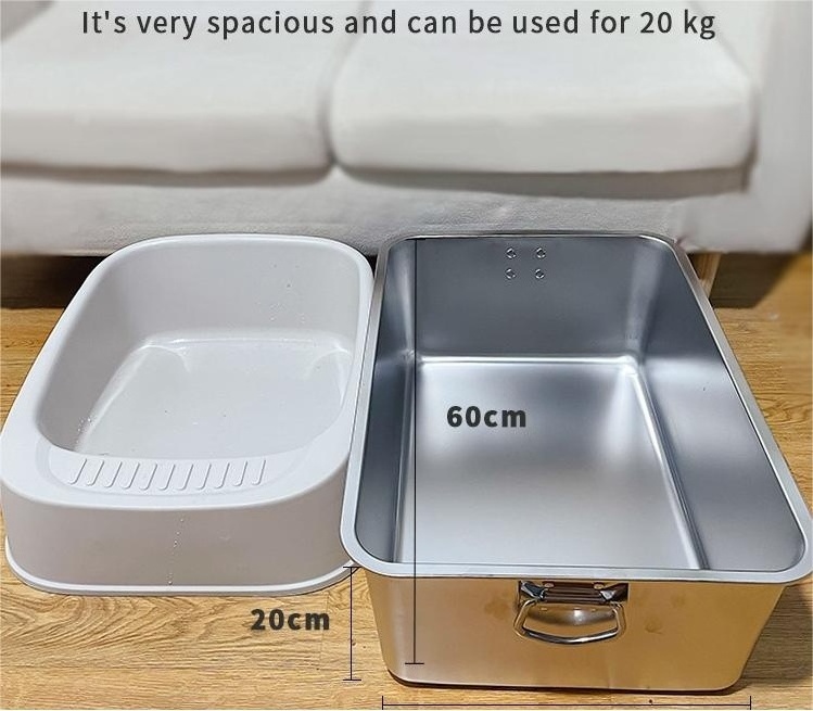 Stainless Steel Cat Litter Box Wholesale Enclosed Big Cats Toilet Anti-splash Pet Supplies Cat Litter Box