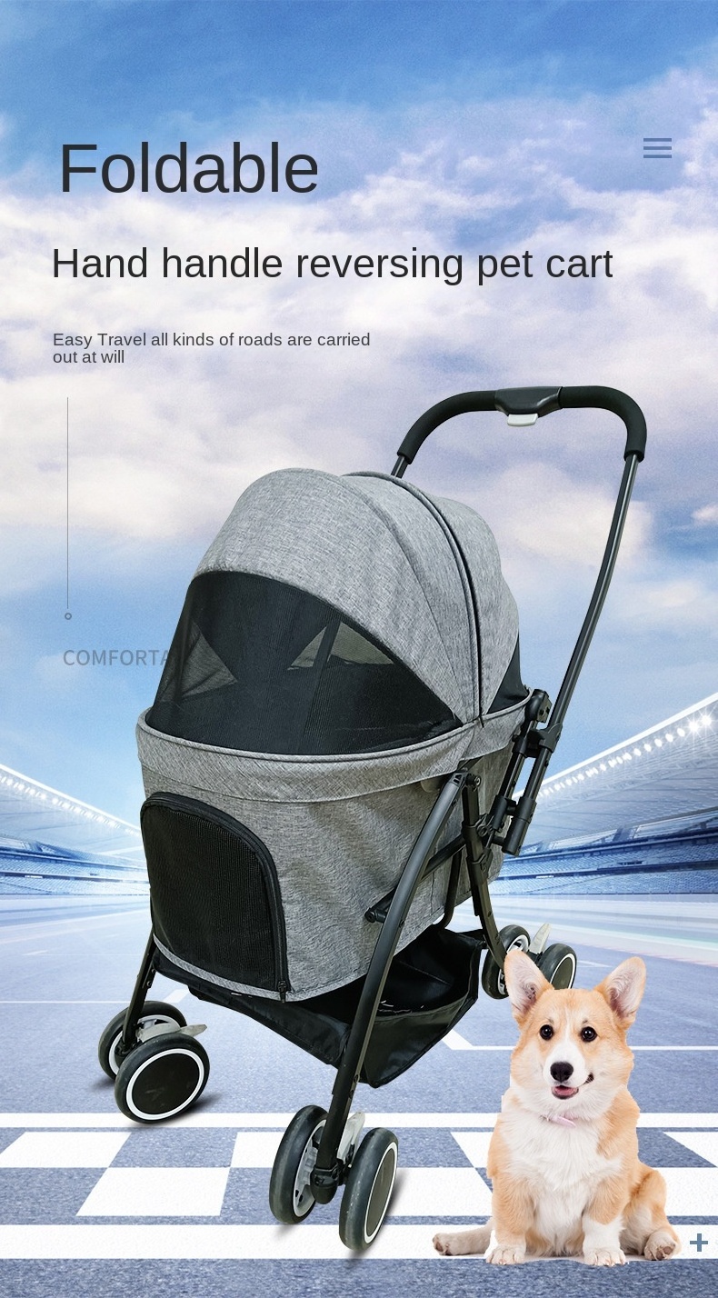 Double Direction Folding Dog Travel Carrier Collapsible Two-Way Pet Gear Travel Lite Pet Trolley Pet Carriers Travel Products