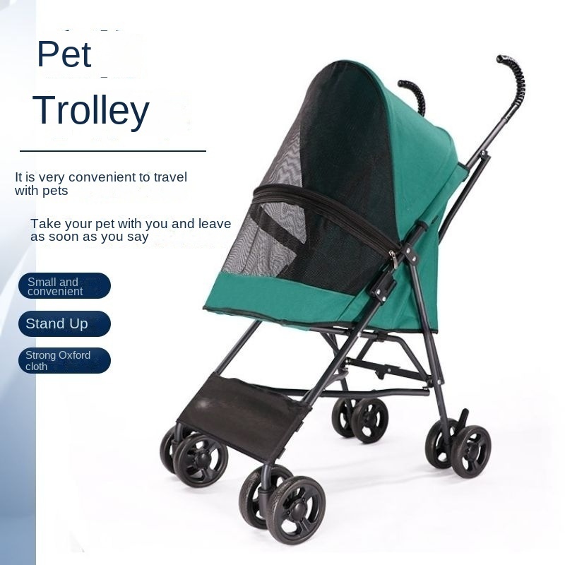 Small Medium Dogs and Cats Free Installation Pet Transport Trolley Puppy Pushchair Foldable Stroller