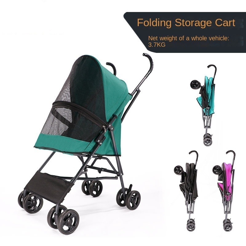 Small Medium Dogs and Cats Free Installation Pet Transport Trolley Puppy Pushchair Foldable Stroller