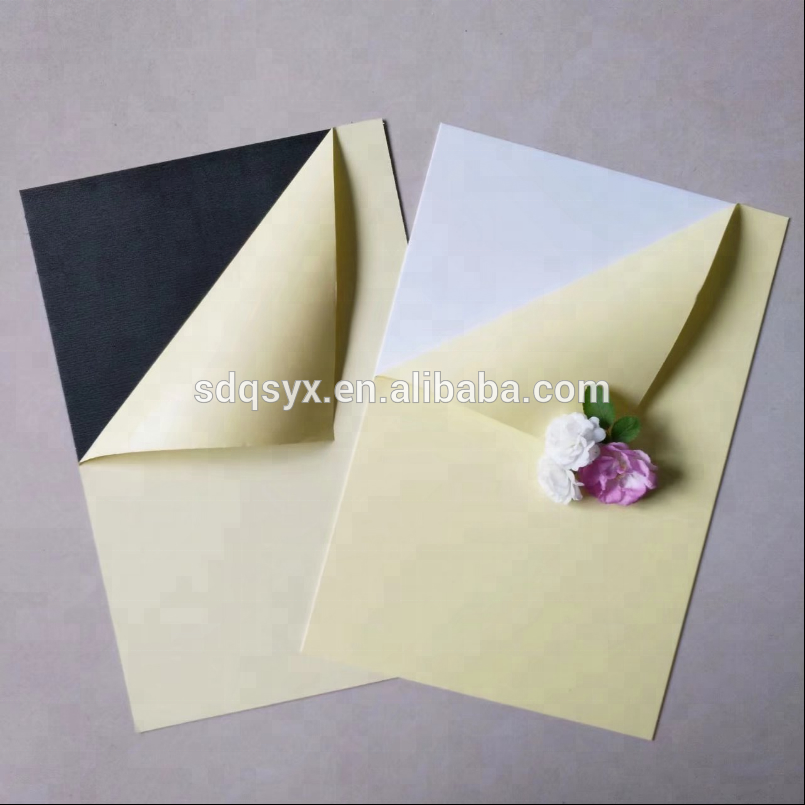 Wedding photobook double side adhesive pvc sheet black 1mm in plastic