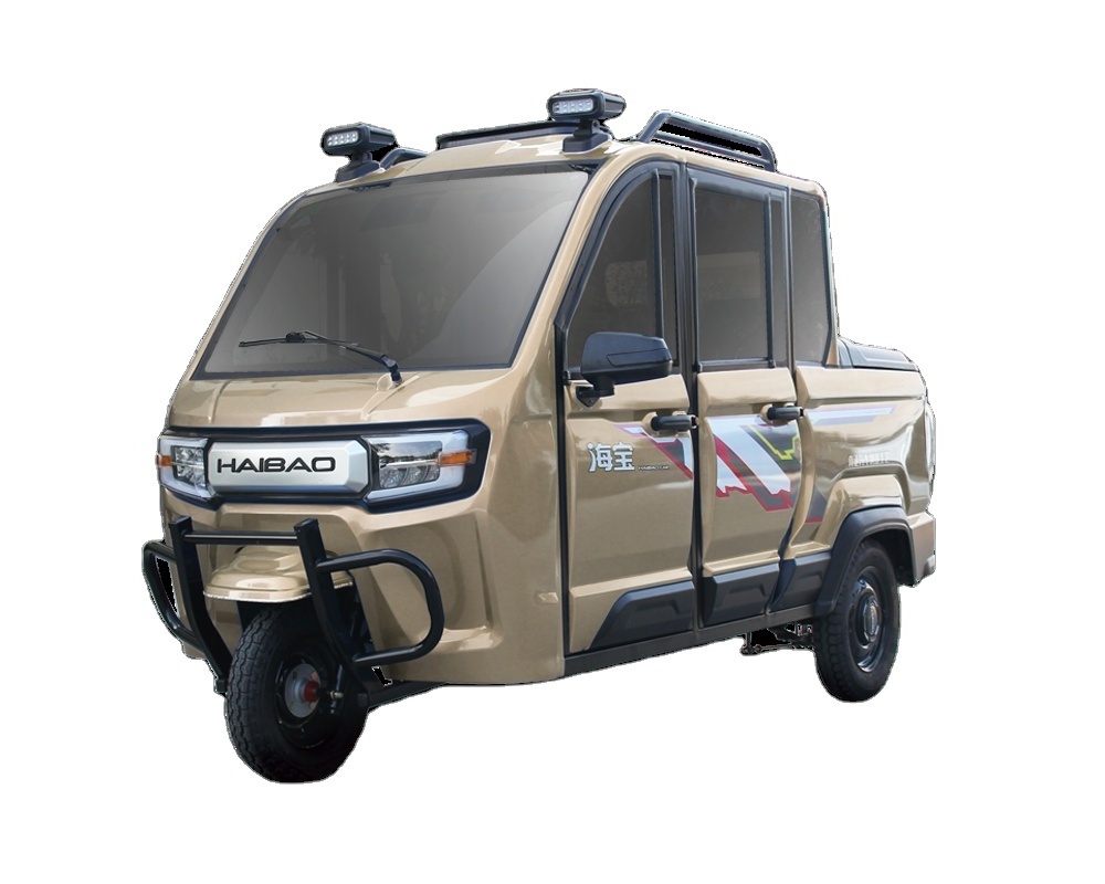 China 3 wheel Charge smart enclosed electric tricycle low speed low price electric cargo truck small pickup mini light truck