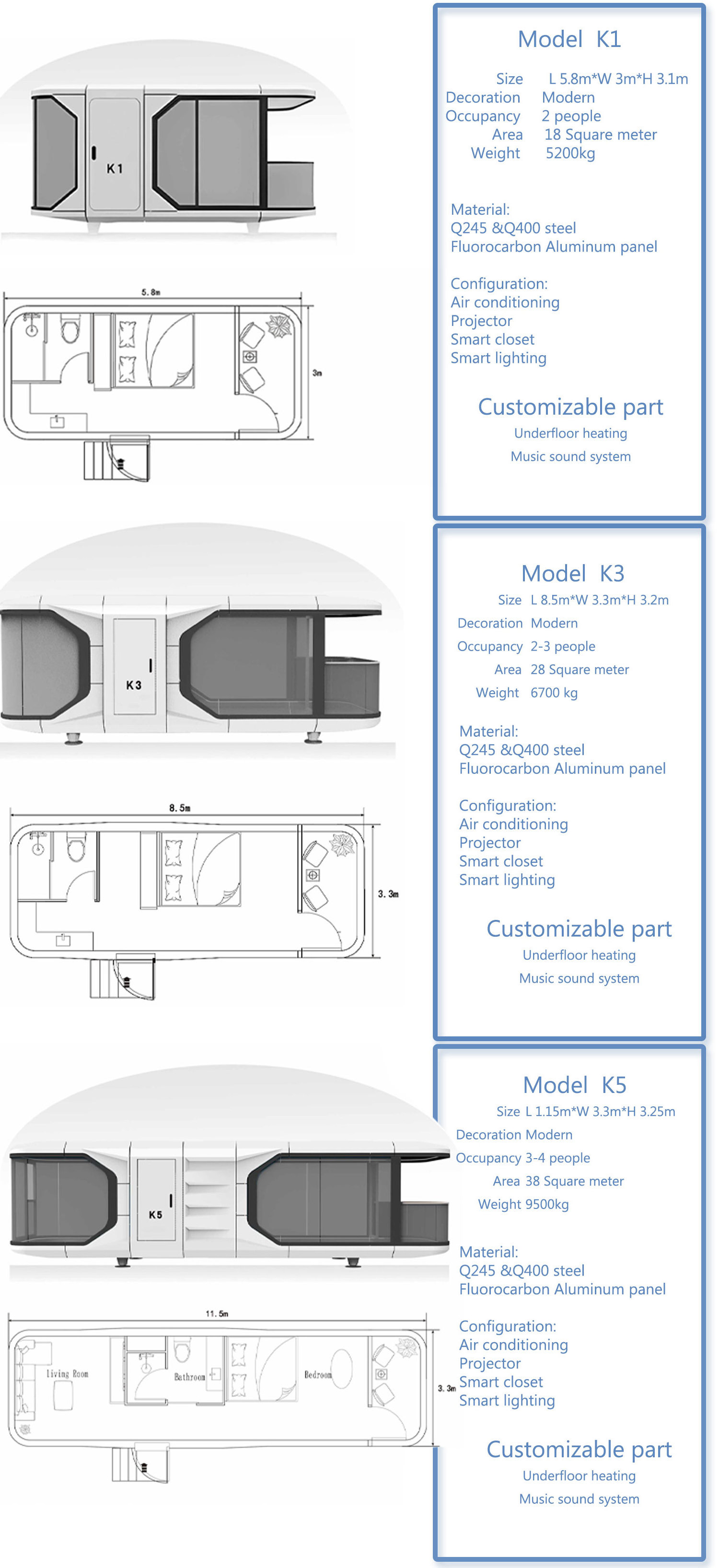 2024 New Design Apple Cabin Economic Movable Capsule Hotel Container House Movable Home Prefab House for Sale