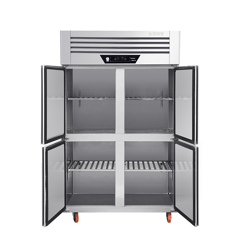 4/6 Doors Stainless Steel Refrigeration Equipment Upright Commercial  Freezers for Restaurants