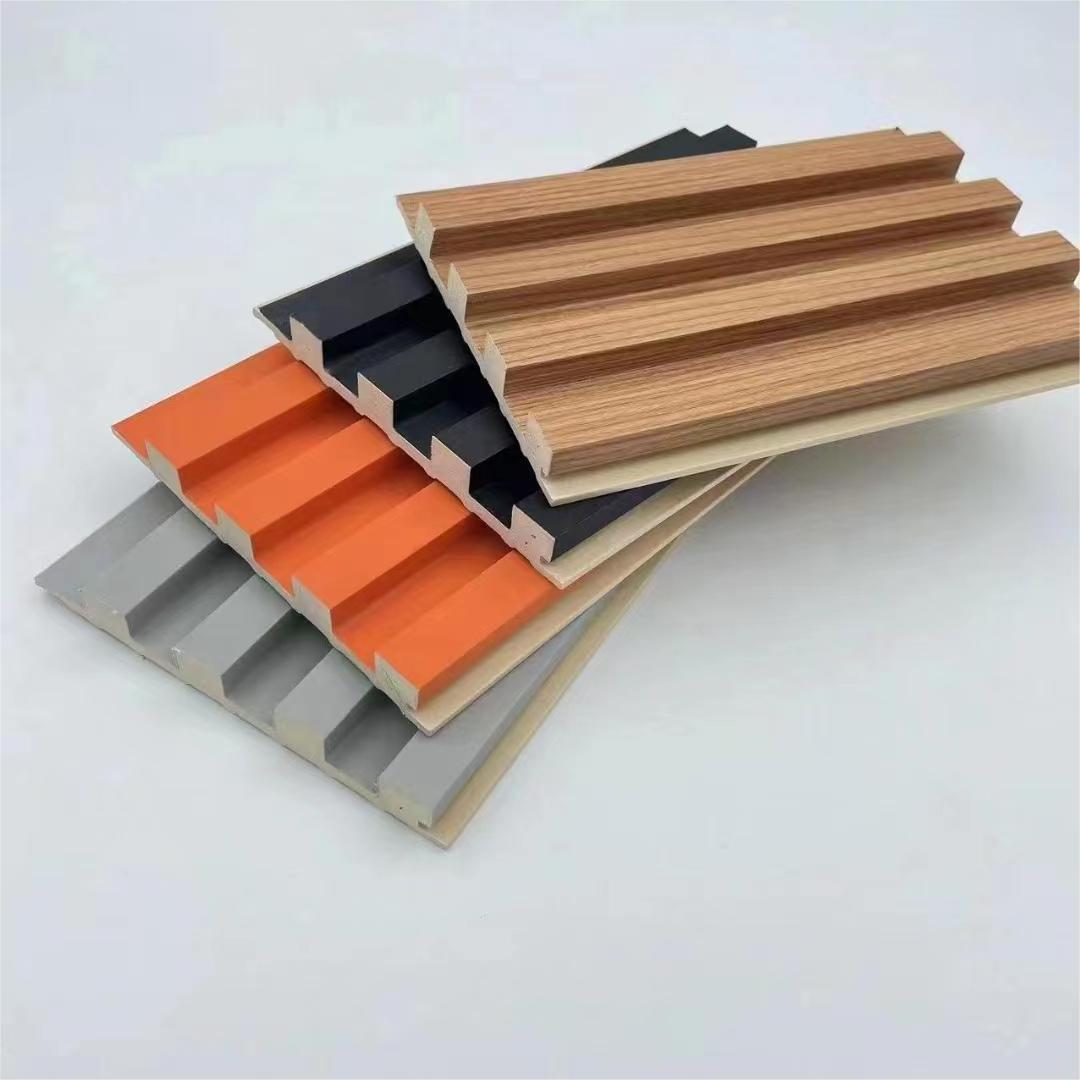 High quality Interior Wooden Grain PVC WPC fluted wall panel Designs for indoor decoration waterproof