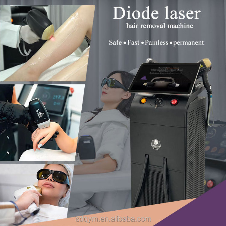 Cloud Computing 4 wave Hair Removal Diode Laser 1800-3000W 755 808 940 1064nm Dual or one Heads Ice Titanium