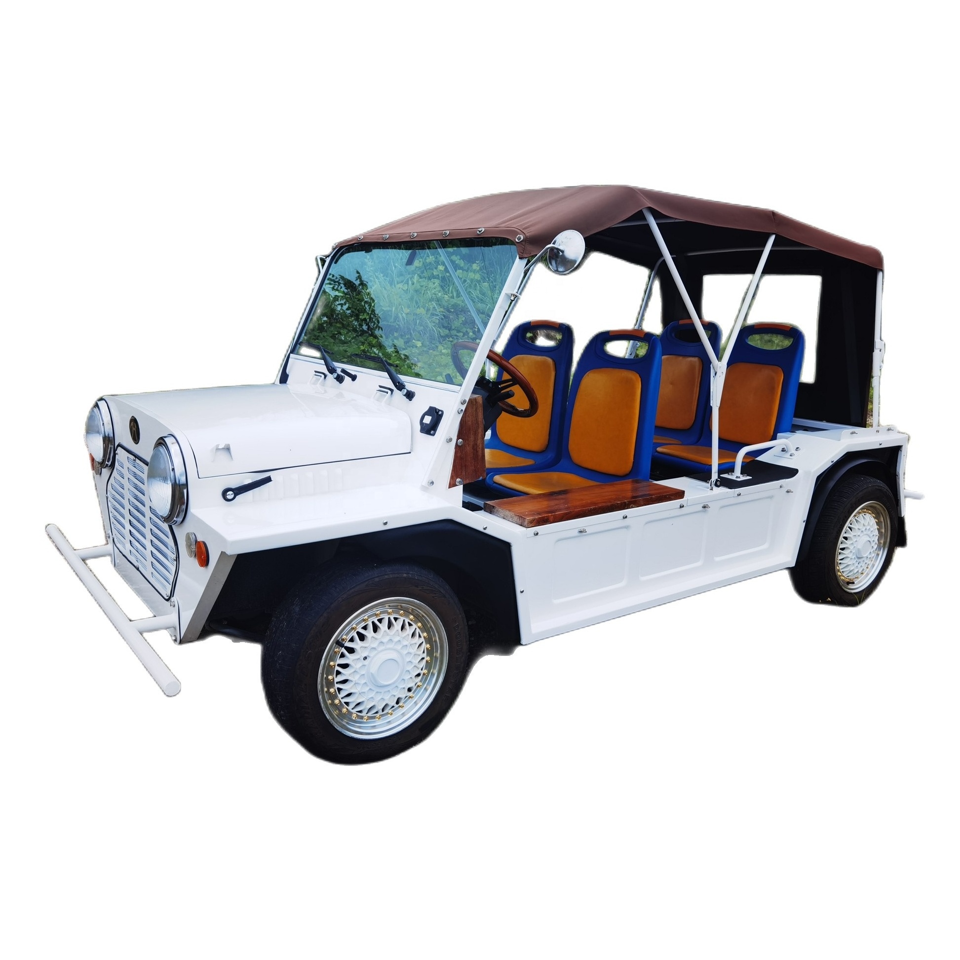 Rainbow 4 Passengers Lithium iron phosphate battery AC Motor Four Seat Gas Mini Moke Jeep Style