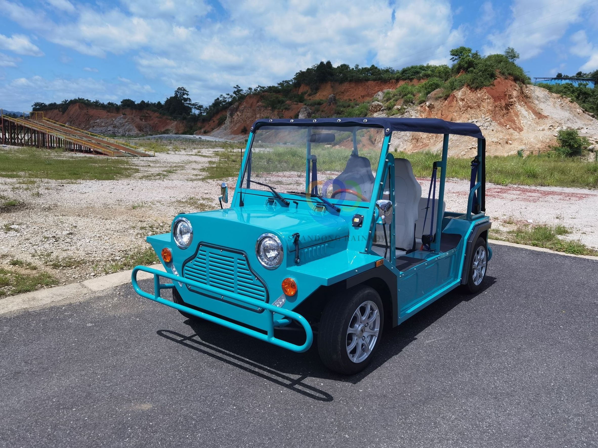 2023 Blue Color Jeep Body Electric Beach Buggy Mini Moke Mini Moke Jeep with Lithium iron phosphate battery