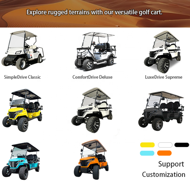 2023 New Energy 6 Seater Customized 7.5kw Ac Motor Lithium Ion Battery 30mph Lifted Off Road Electric Golf Carts