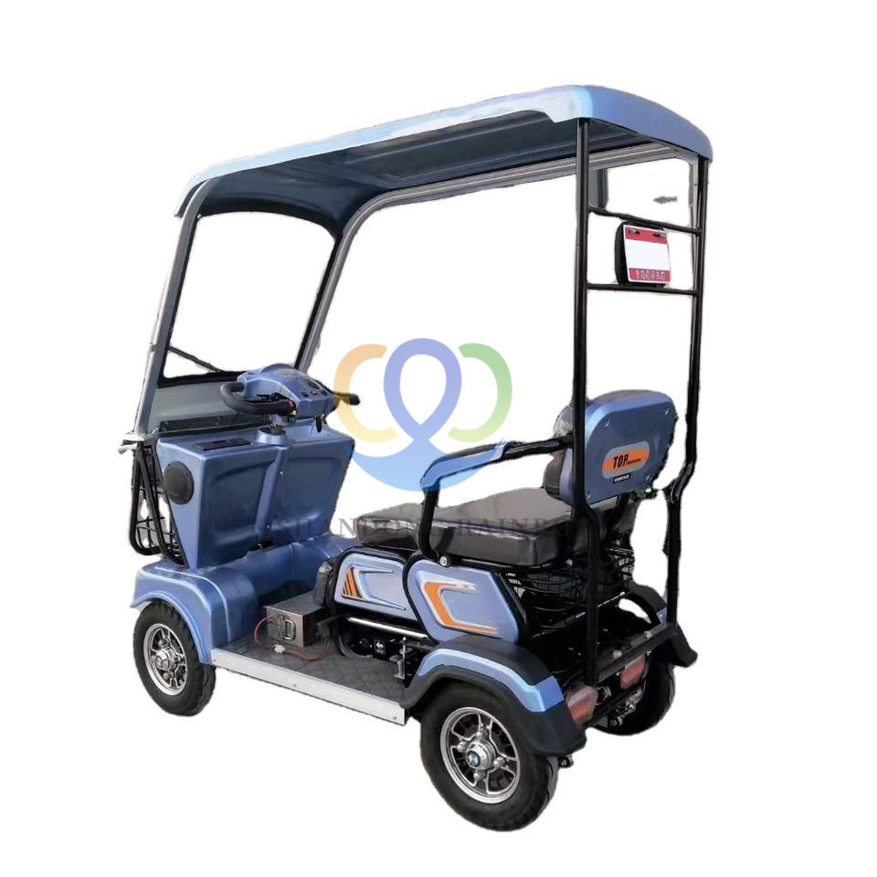 Customized Color 100% Electric Car Outdoor Elderly Mobility Scooters 2 Passengers 4 Wheel Electric Scooter Golf Cart