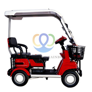 Customized Color 100% Electric Car Outdoor Elderly Mobility Scooters 2 Passengers 4 Wheel Electric Scooter Golf Cart