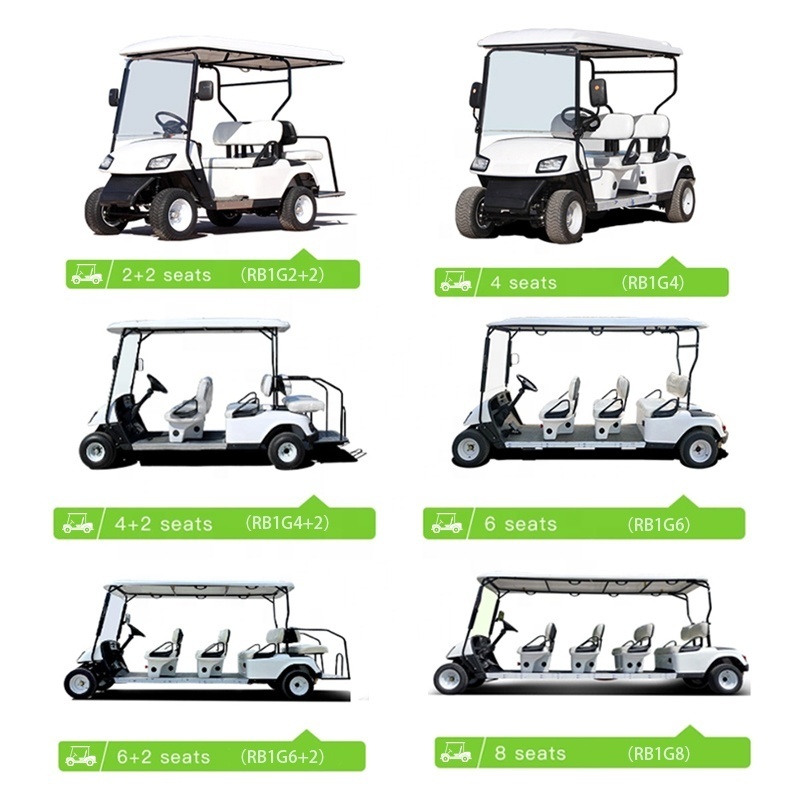 Affordable Club 2 4 6 Seater Chinese Electric Golf Cart Car For Sale 72v Lithium Custom Comfortable 4 Seats Electric Golf Carts