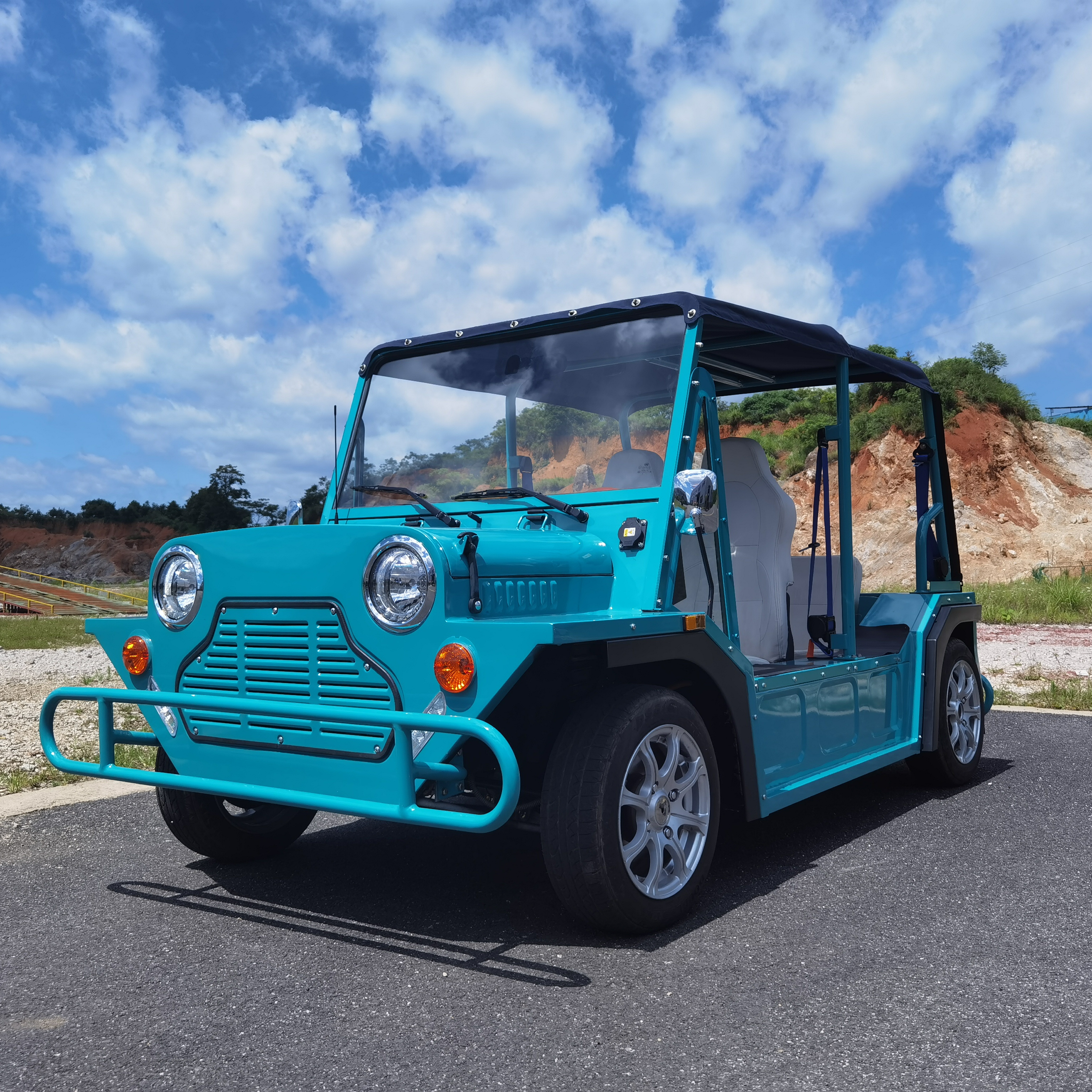 Large Capacity Battery Electric Mini Moke Car Parts Independent Suspension 4 Seats Mini Australian Moke