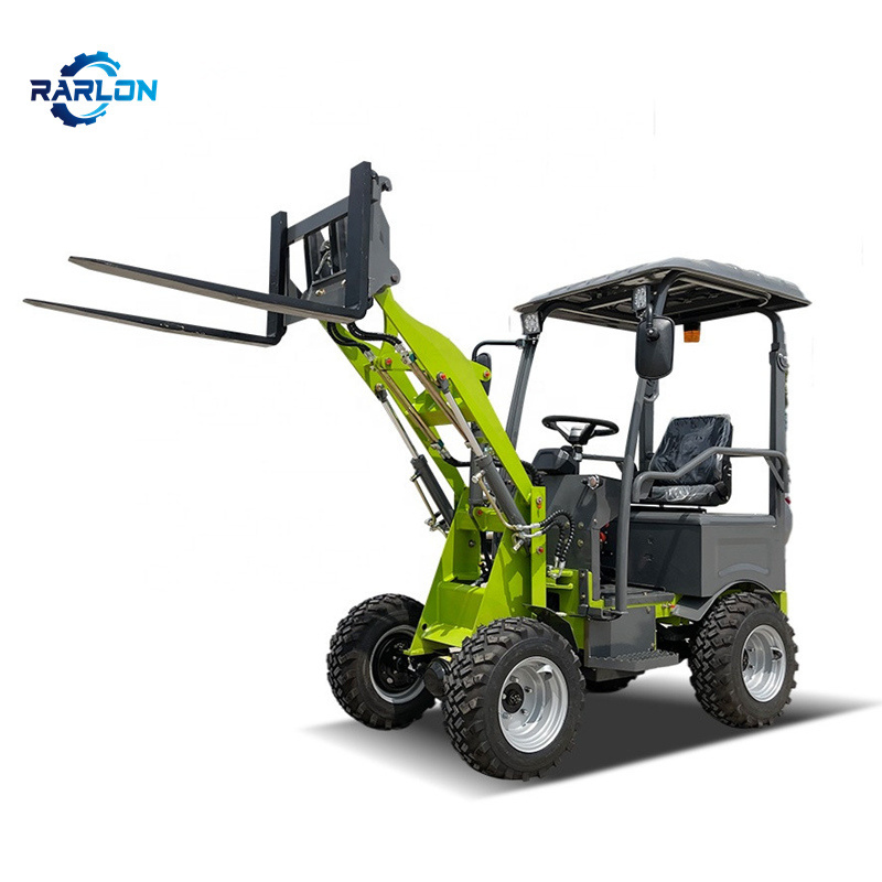 60V Electric compact loader 400kg rated load mini small electric wheel loader