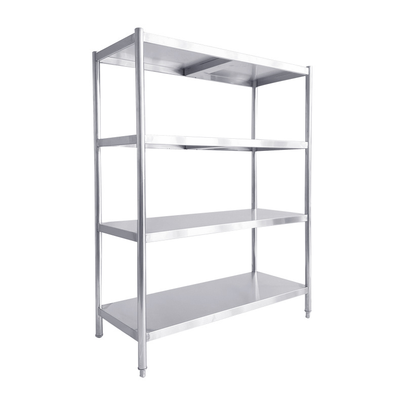 Heavy-duty Stainless Steel Kitchen Storage Shelf Detachable Kitchen Stainless Steel  4 Tires Storage Rack shelf