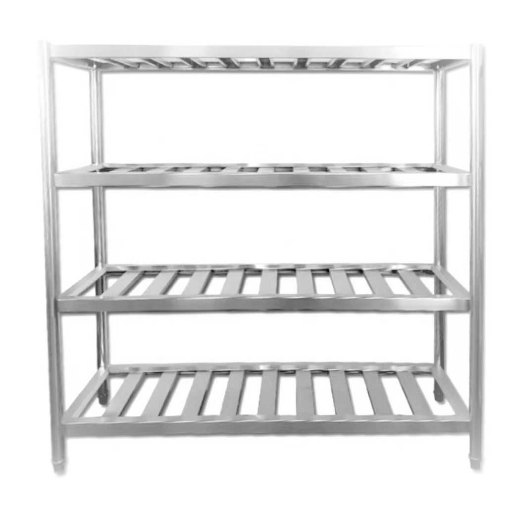 Heavy-duty Stainless Steel Kitchen Storage Shelf Detachable Kitchen Stainless Steel  4 Tires Storage Rack shelf