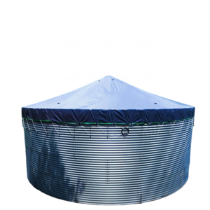 Round Corrugated Steel Water Tank Rainwater Collection Fire Fish Farm Sheet Steel Galvanized 1000 gallons