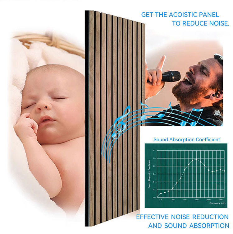 Rongchang Slatted Wood Wall Panel Akupanel Veneer Acoustic Slat Panel Wooden Easy To Fix On Walls And Ceilings