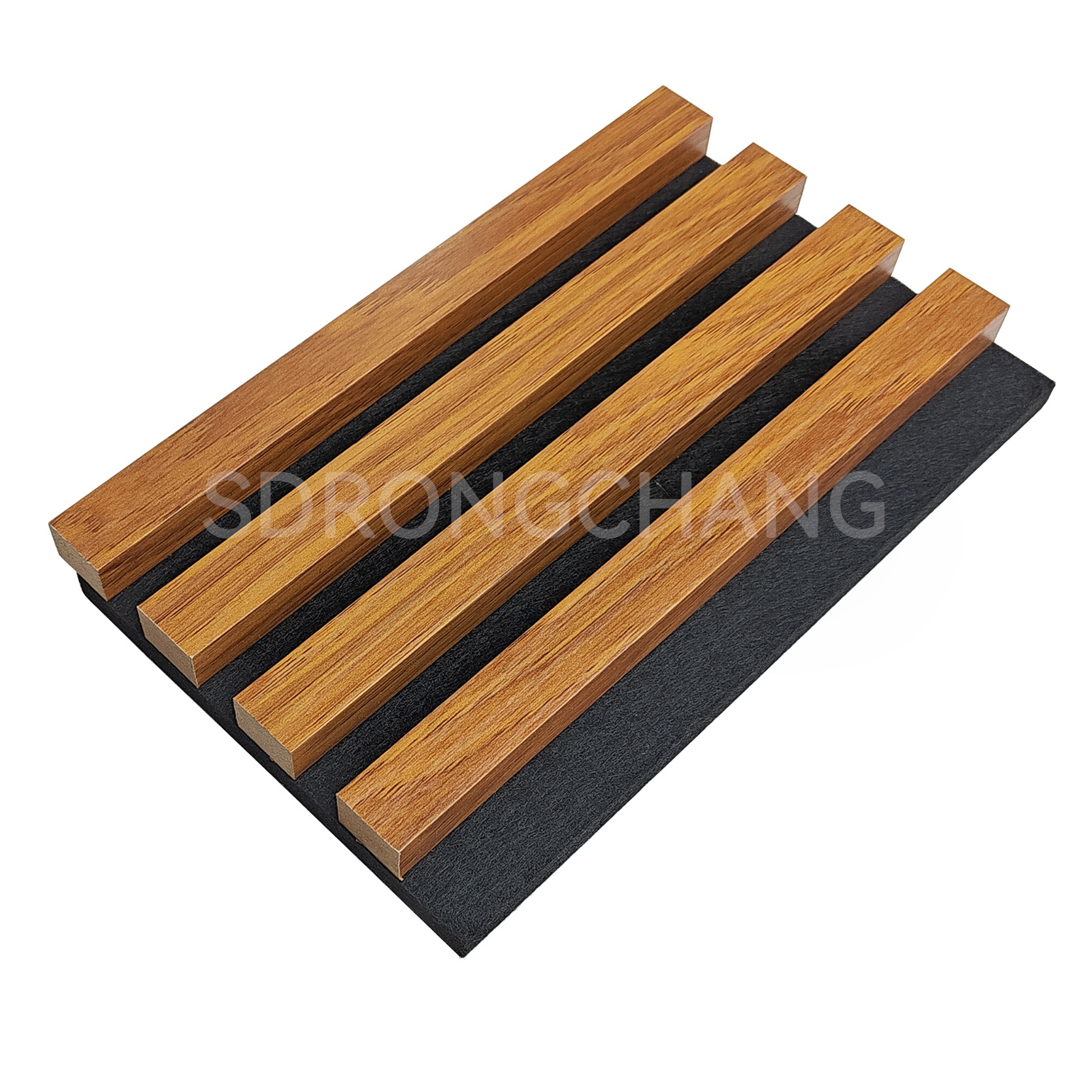 Rongchang White Oak Grey Oak Black Oak Walnut Engineered Wood Veneer Akupanel Wooden Grooved Acoustic Panel with PET Felt