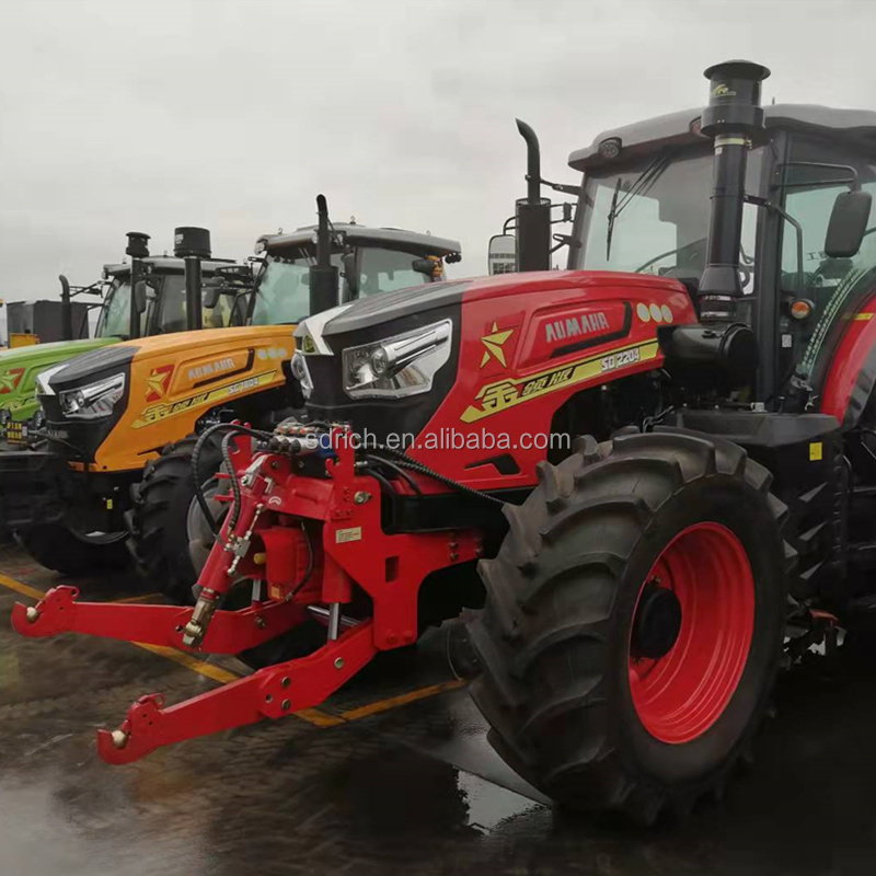 big power tractor mounted front three point hitch and front PTO shaft with grass mower