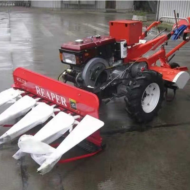 120 series 8-12hp power tiller 2 wheel tractor matched  4 rows reaper binder for rice forage harvest