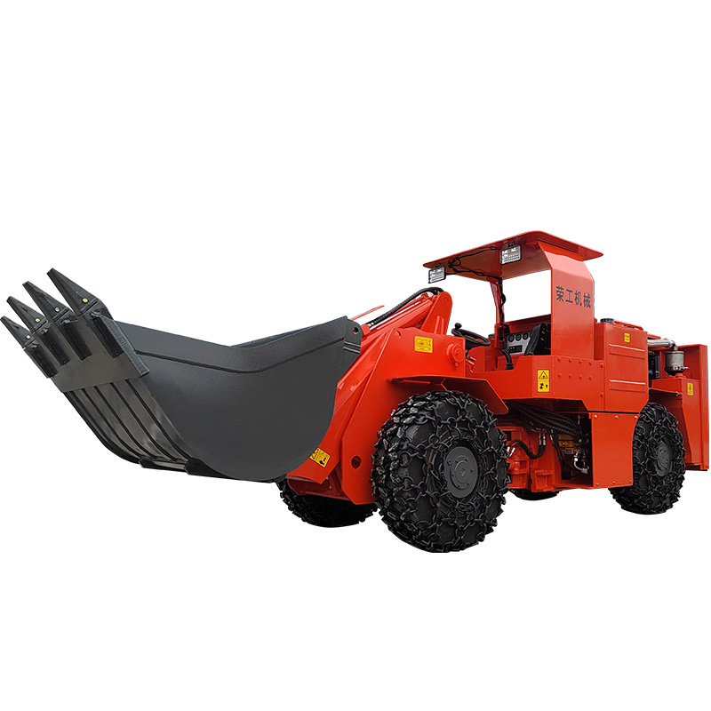 front mini log wheel mining equipment mucking underground loader with crane backhoe bucket snow blower