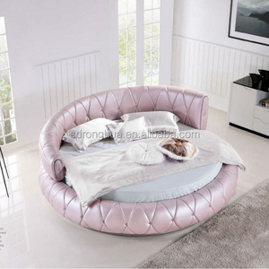 K1302 Luxury furniture modern leather round bed