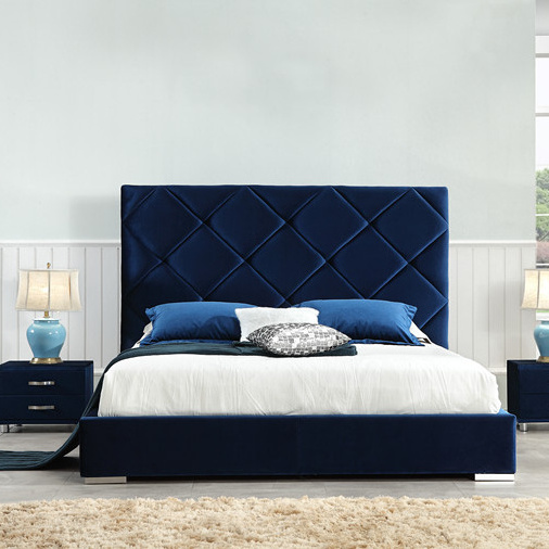 K8842  Velvet bed fabric bed Canton European bedroom furniture upholstered bed