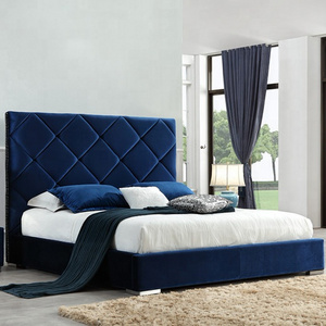 K8842  Velvet bed fabric bed Canton European bedroom furniture upholstered bed