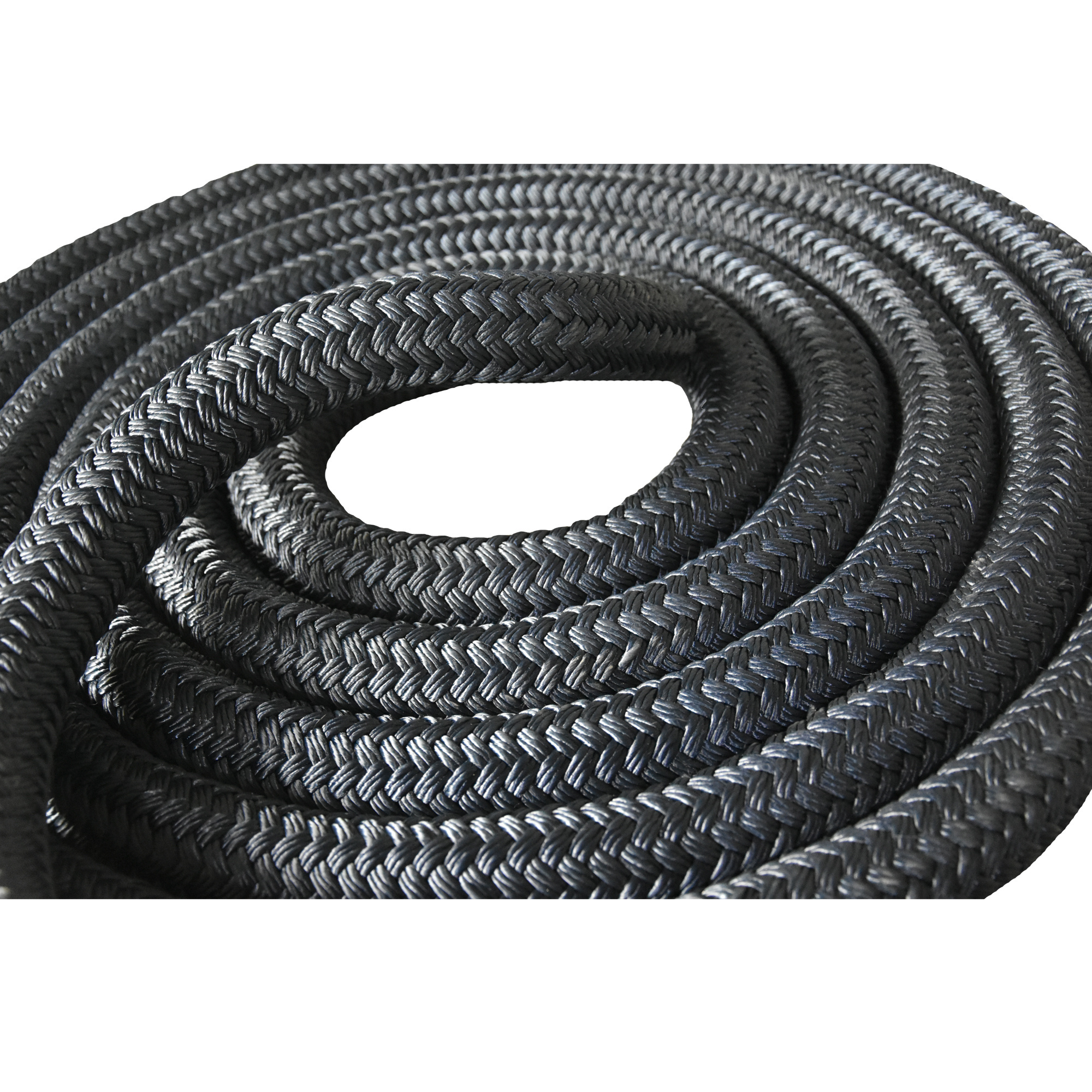 made in china Black Workout Rope Poly Dacron 9m 12m 15m Lengths Protective handle Heavy Double Braided Battle Rope