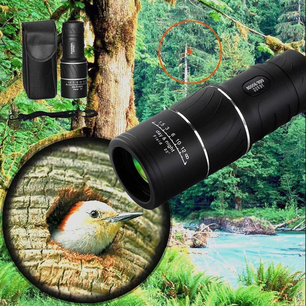 Portable 16 X 52 High Over Binoculars Telescope Monocular 66 / 8000M Plastic Binoculars Outdoor Black Outdoor Sports Telescope