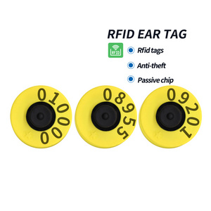 REET033 long range multi rfid animal chip tag label cow sheep cattle uhf rfid ear tag for livestock tracking system