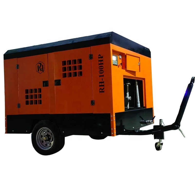 Portable screw air compressor off road air compressor with diesel engine