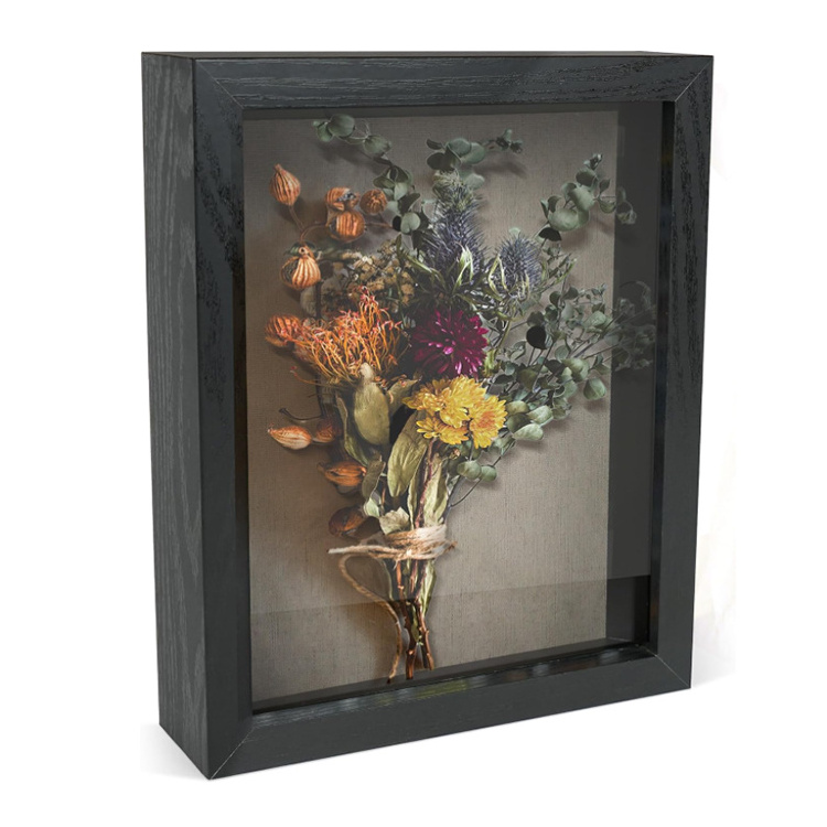 Customized Multi-size Photo Display Cabinet Standing wooden shadow box picture frame