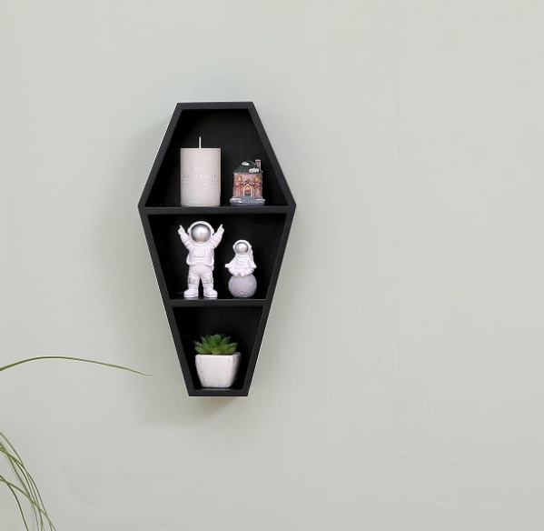 Makeup Coffin Shelf Brush Holder  Gothic Decor  Free Standing or Wall Hanging Organizer Spooky Decoration for Bedroom Bathroom