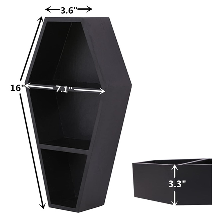 Makeup Coffin Shelf Brush Holder  Gothic Decor  Free Standing or Wall Hanging Organizer Spooky Decoration for Bedroom Bathroom