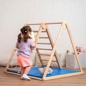 Wooden Climbing Frame Swing Front Slide Climbing Board Cloud Ladder Soft Rope Ladder Swing