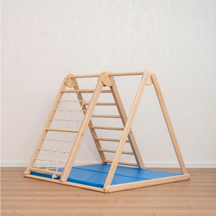 Wooden Climbing Frame Swing Front Slide Climbing Board Cloud Ladder Soft Rope Ladder Swing