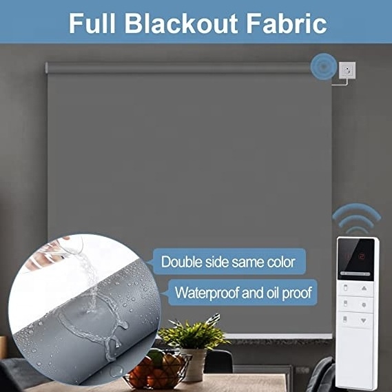 Customized Blackout Wifi Control Shades Dual Tuya Zigbee Electric Motor Window Motorized Day and Night Roller Blinds Fabric Slat