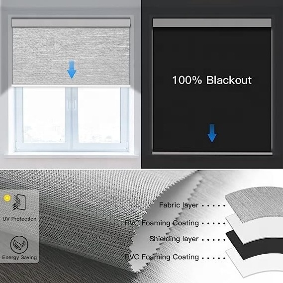 Motorized Roller Shades with Remote Control Blackout Smart Blinds for Windows Work Rechargeable Electric Window Shade