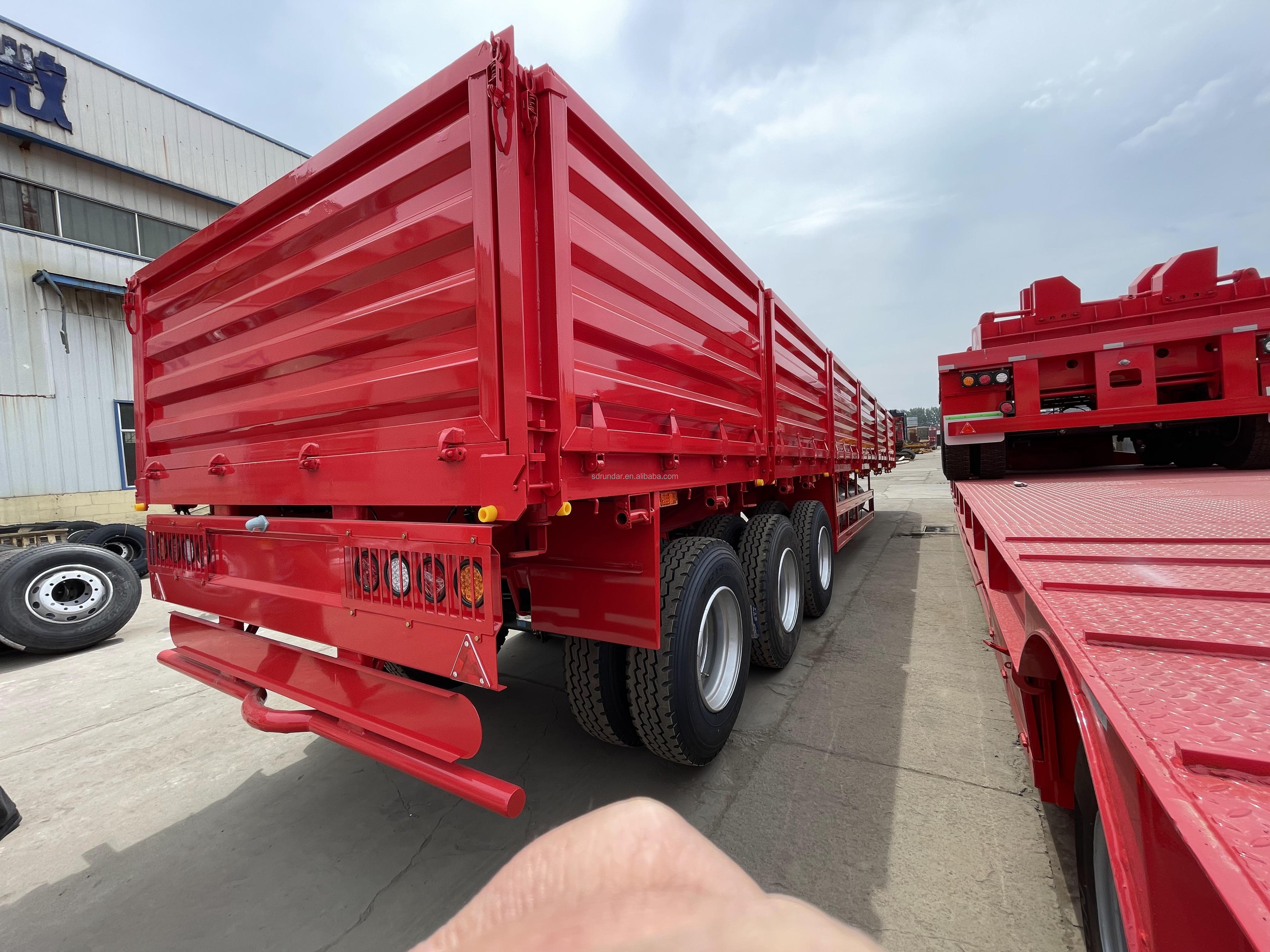 Side Wall Trailer Factory Direct 3 Axle Side Wall Enclosed Cargo Car Box Semi Tipper Trailer