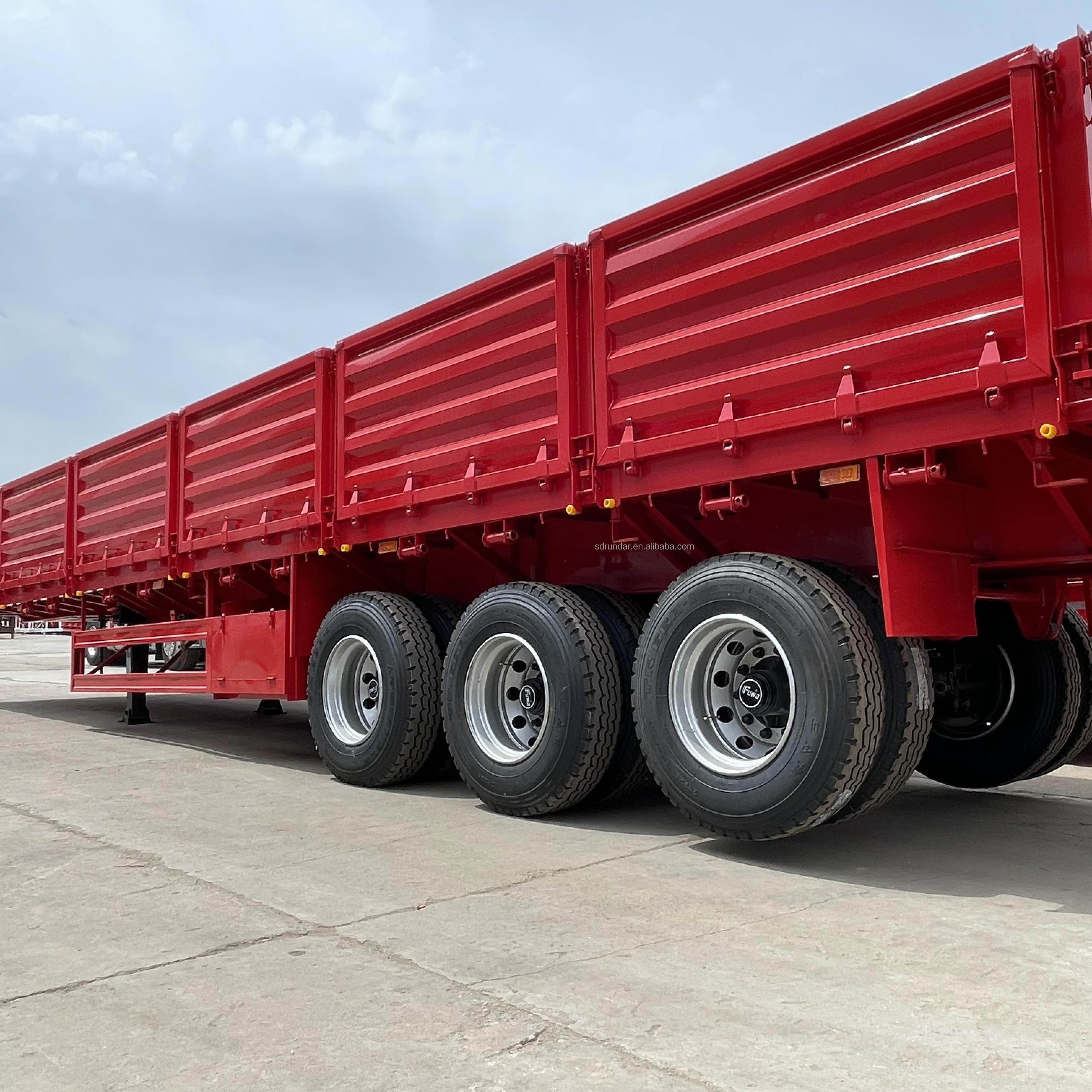 Side Wall Trailer Factory Direct 3 Axle Side Wall Enclosed Cargo Car Box Semi Tipper Trailer