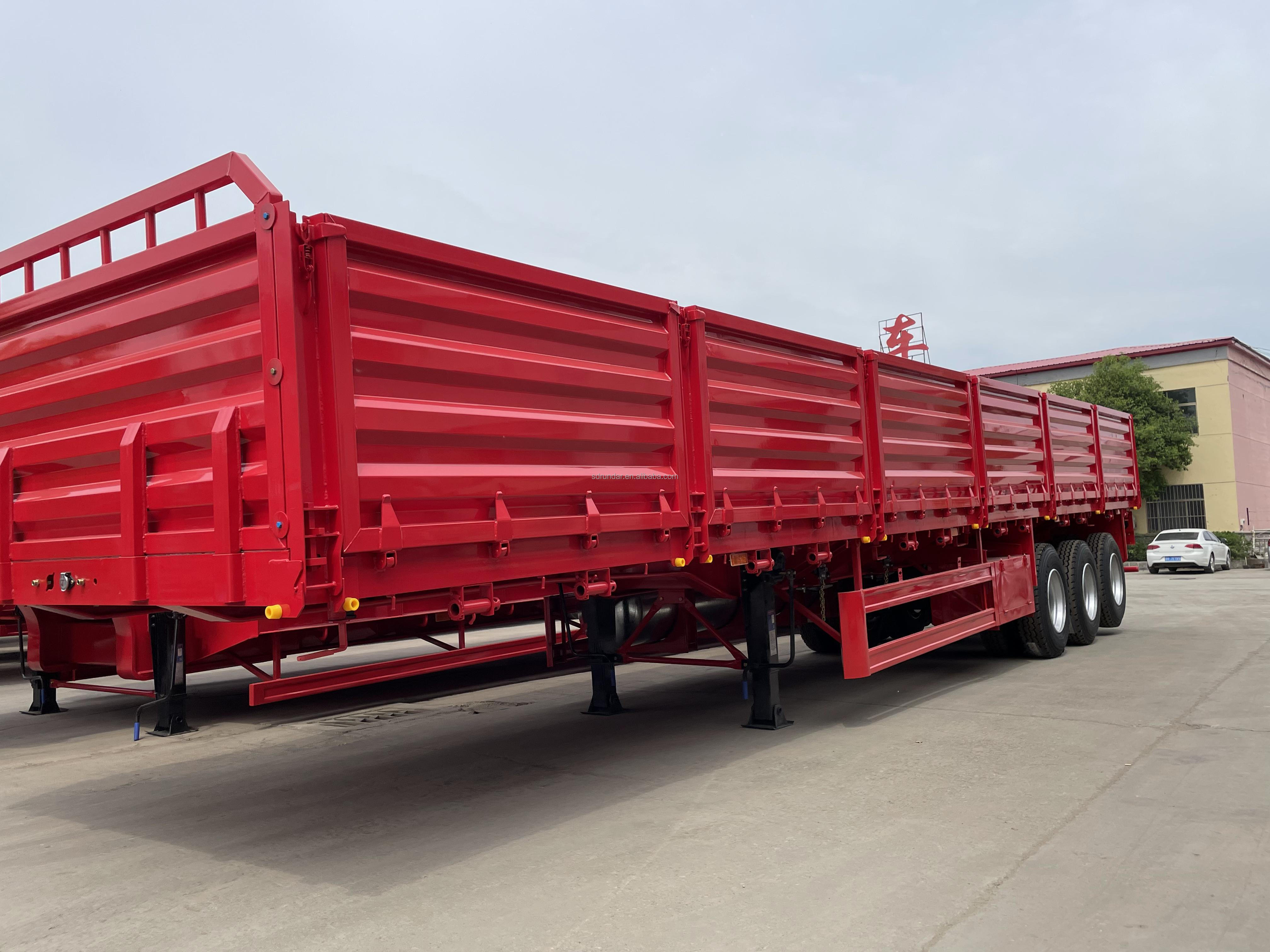 Side Wall Trailer Factory Direct 3 Axle Side Wall Enclosed Cargo Car Box Semi Tipper Trailer